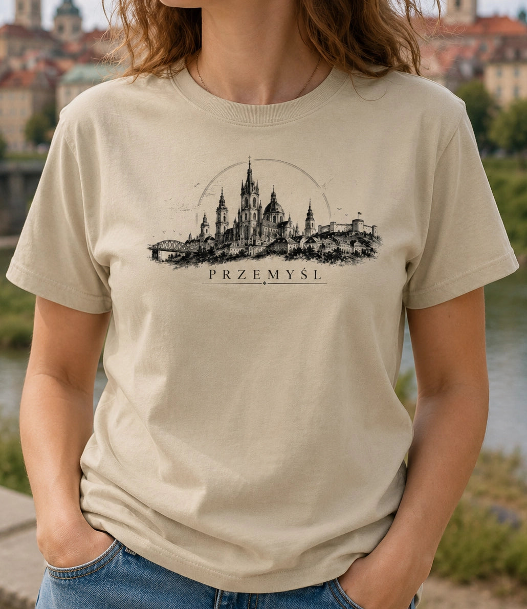 Przemyśl Sketch Skyline Polish City Unisex T-Shirt
