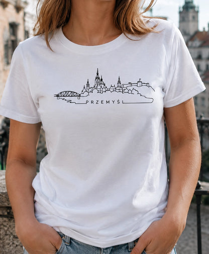 Przemyśl One-Line Skyline Polish City Unisex T-Shirt
