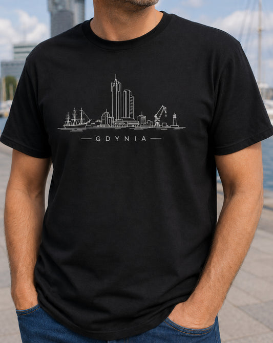 Gdynia Minimal Skyline Polish City Unisex T-Shirt
