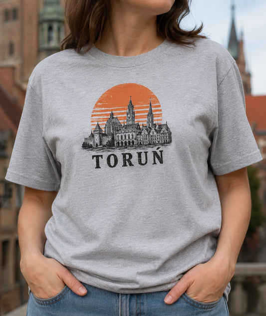 Toruń Sunset Skyline Polish City Unisex T-Shirt