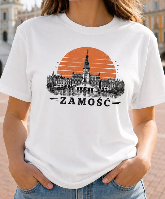 Zamość Sunset Skyline Polish City Unisex T-Shirt