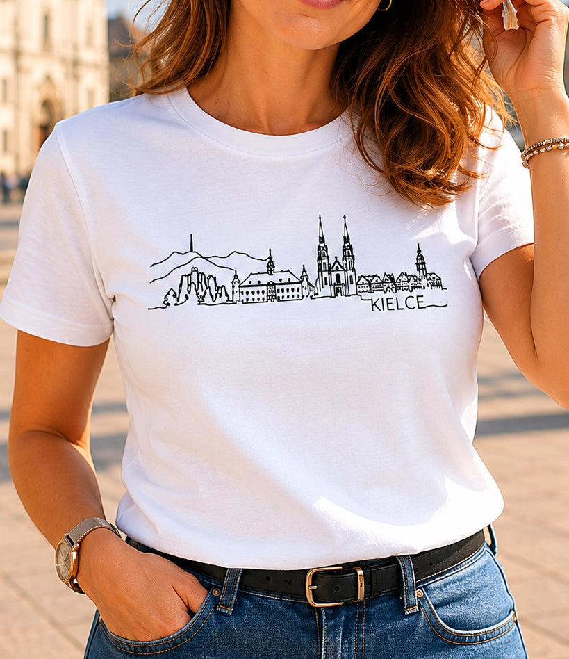 Kielce One-Line Skyline Polish City Unisex T-Shirt