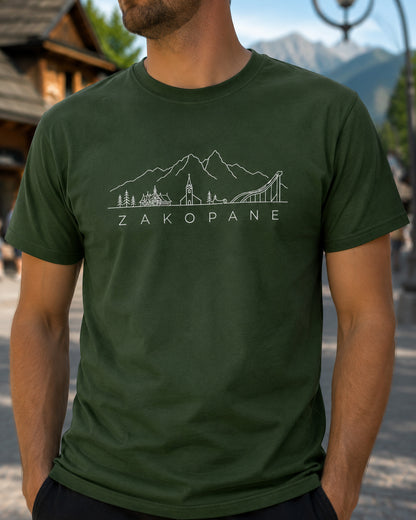 Zakopane Minimal Skyline Polish City Unisex T-Shirt