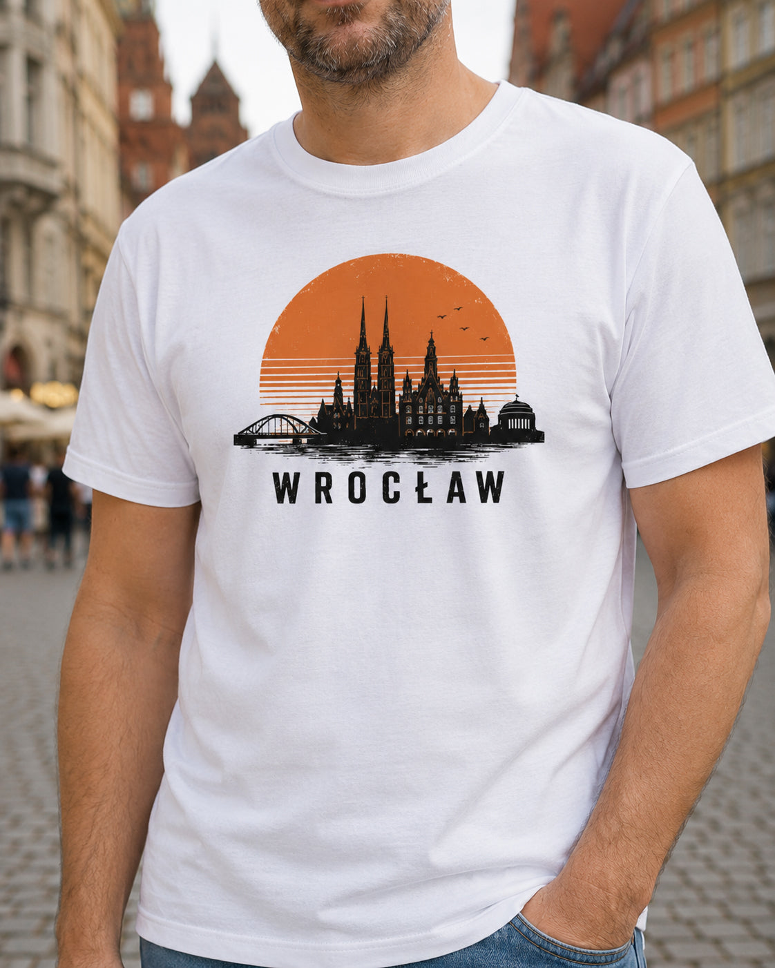 Wrocław Sunset Skyline Polish City Unisex T-Shirt