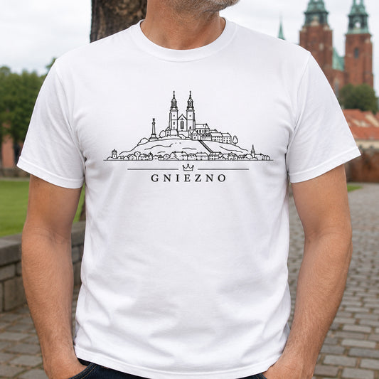 Gniezno Minimal Skyline Polish City Unisex T-Shirt