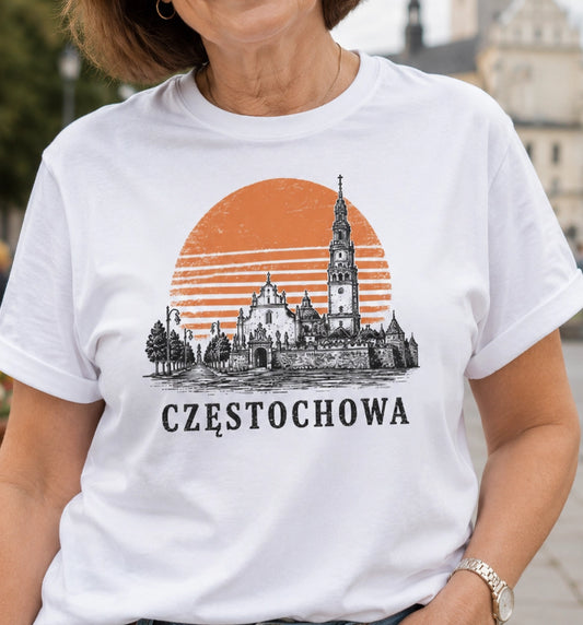 Częstochowa Sunset Skyline Polish City Unisex T-Shirt