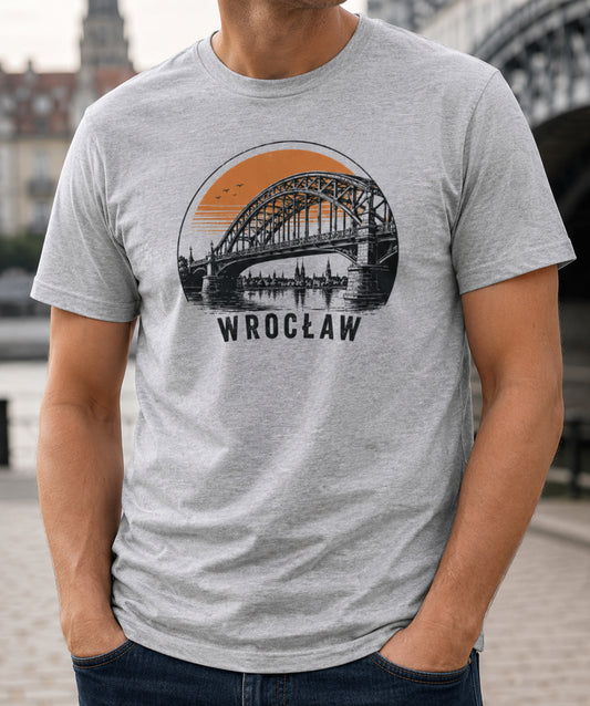 Wrocław Bridge Sunset Polish City Unisex T-Shirt