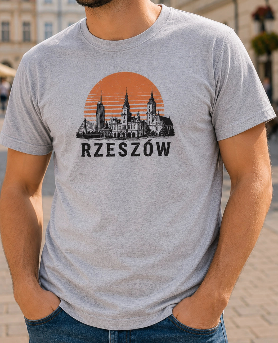 Rzeszów Sunset Skyline Polish City Unisex T-Shirt