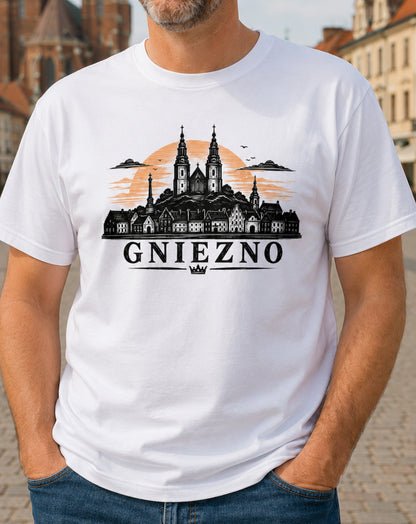 Gniezno Sunset Skyline Polish City Unisex T-Shirt