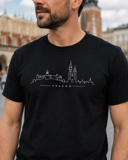 Kraków Minimal Skyline Polish City Unisex T-Shirt