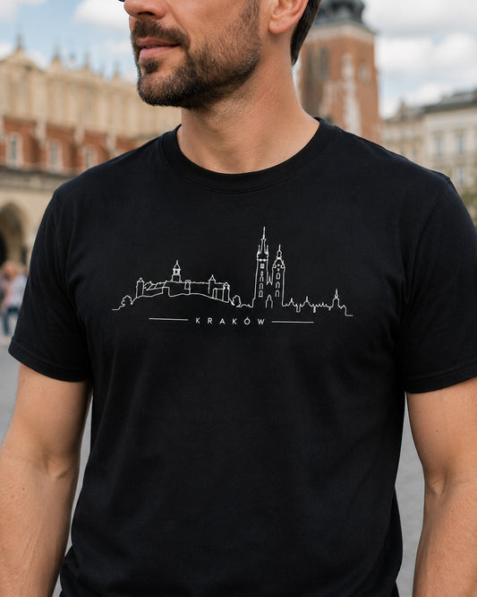 Kraków Minimal Skyline Polish City Unisex T-Shirt