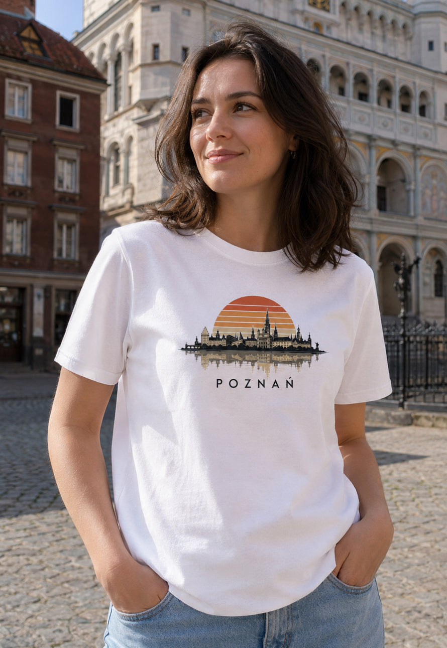 Poznań Sunset Skyline Polish City Unisex T-Shirt