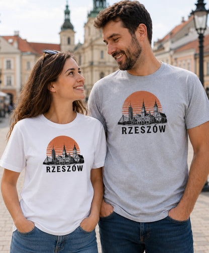 Rzeszów Sunset Skyline Polish City Unisex T-Shirt