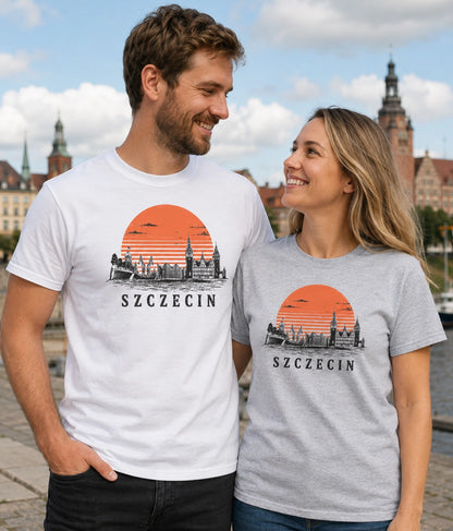 Szczecin Sunset Skyline Polish City Unisex T-Shirt