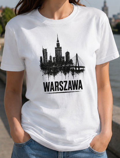 Warszawa Ink Skyline Polish City Unisex T-Shirt