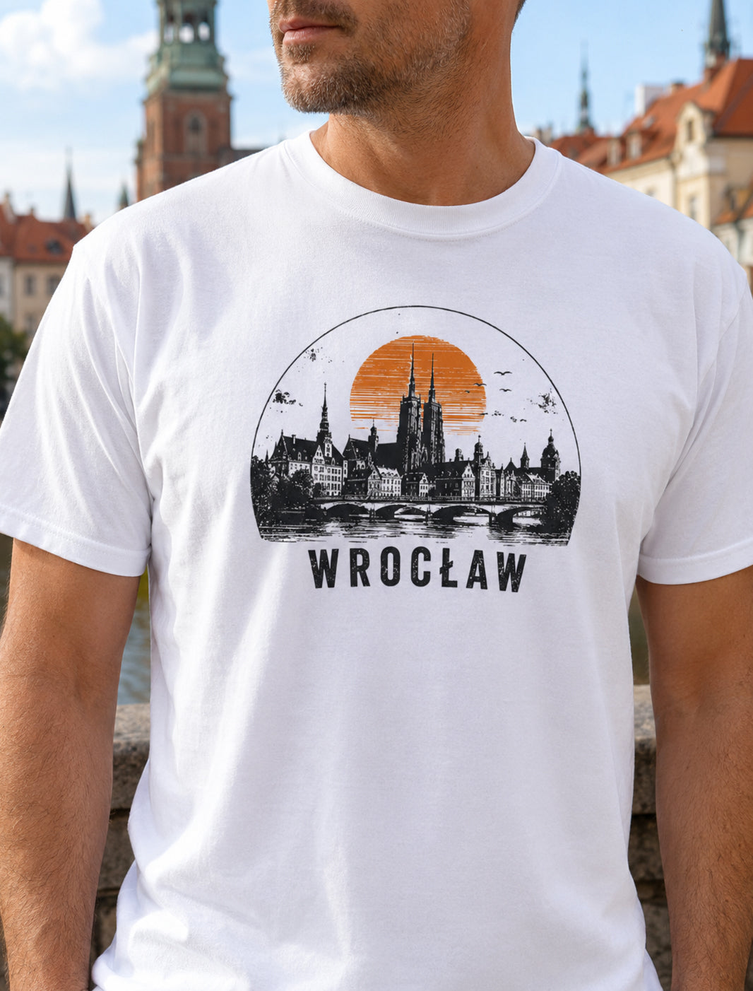 Wrocław Sunset Skyline Polish City Unisex T-Shirt