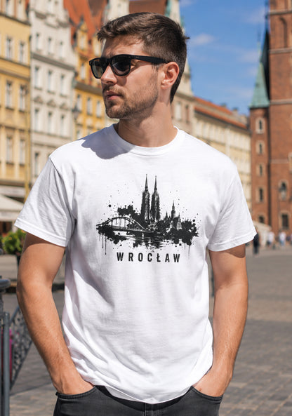 Wrocław Dark Skyline Polish City Unisex T-Shirt