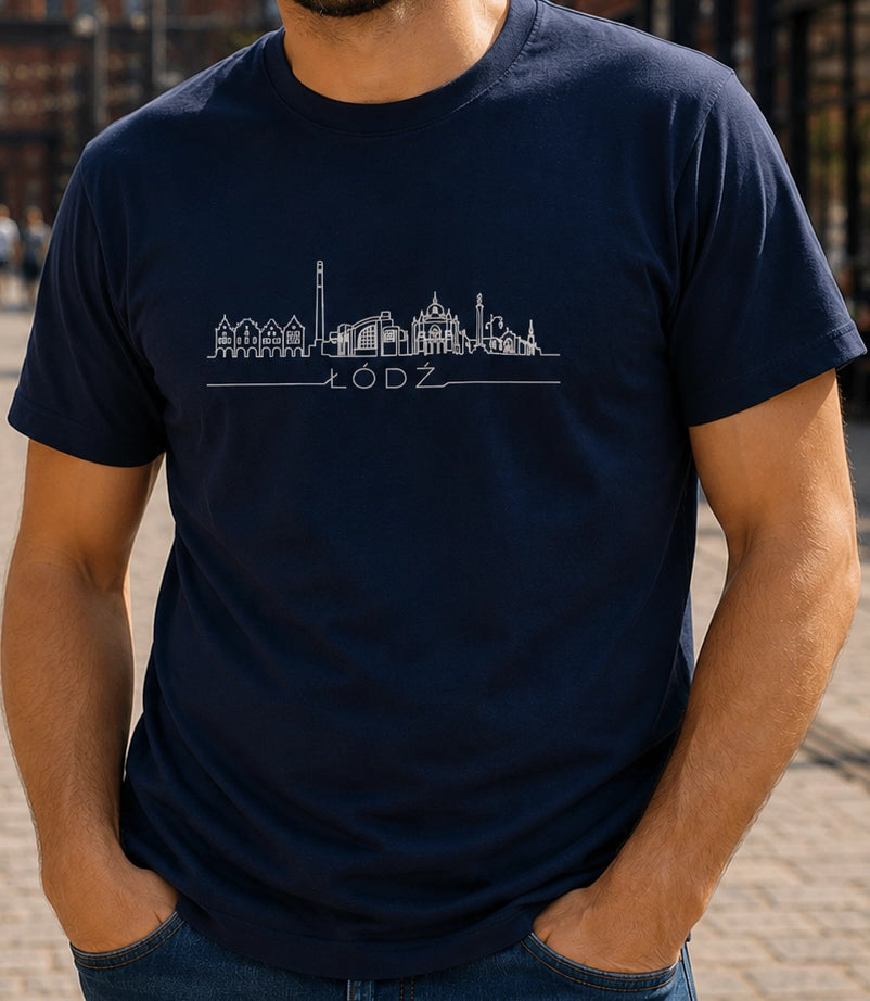 Łódź Minimal Skyline Polish City Unisex T-Shirt