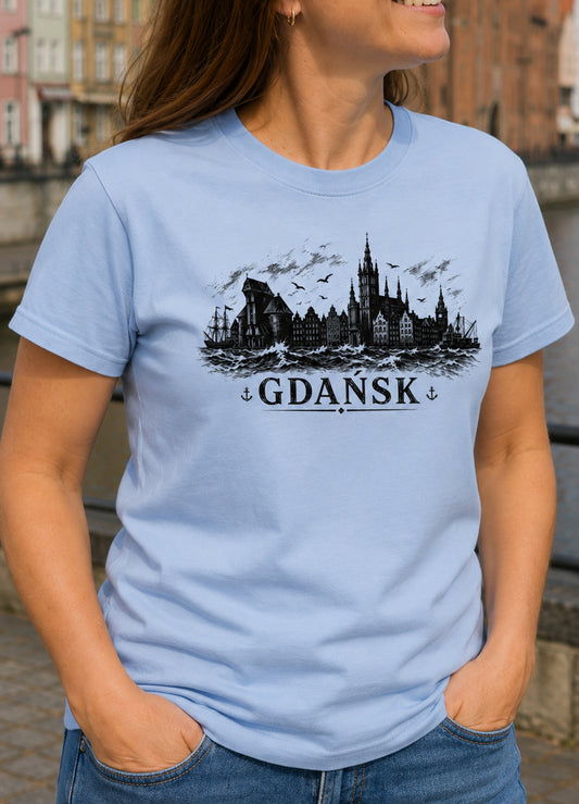 Gdańsk Storm Skyline Polish City Unisex T-Shirt