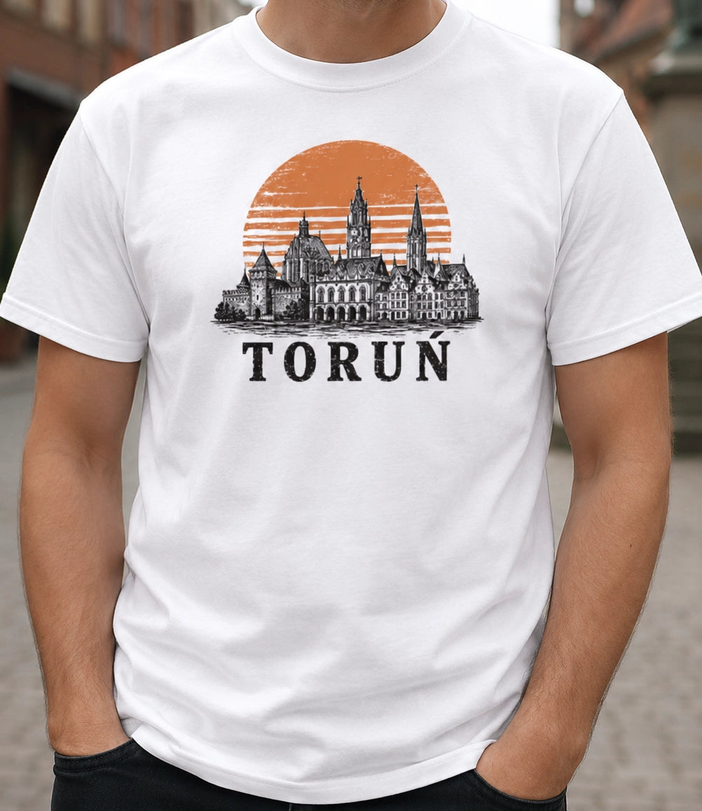 Toruń Sunset Skyline Polish City Unisex T-Shirt