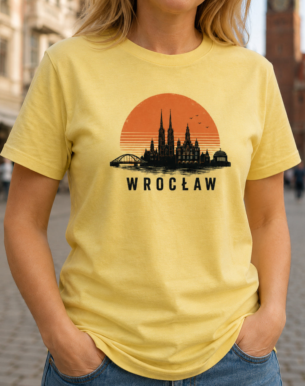Wrocław Sunset Skyline Polish City Unisex T-Shirt