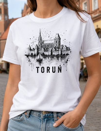 Toruń Ink Skyline Polish City Unisex T-Shirt