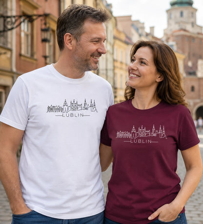 Lublin Minimal Skyline Polish City Unisex T-Shirt