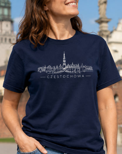 Częstochowa Minimal Skyline Polish City Unisex T-Shirt
