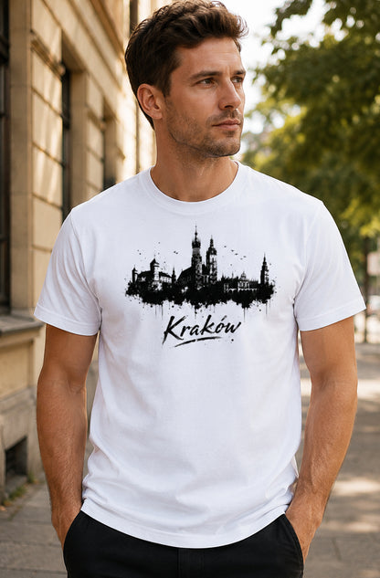 Kraków Ink Skyline Polish City Unisex T-Shirt