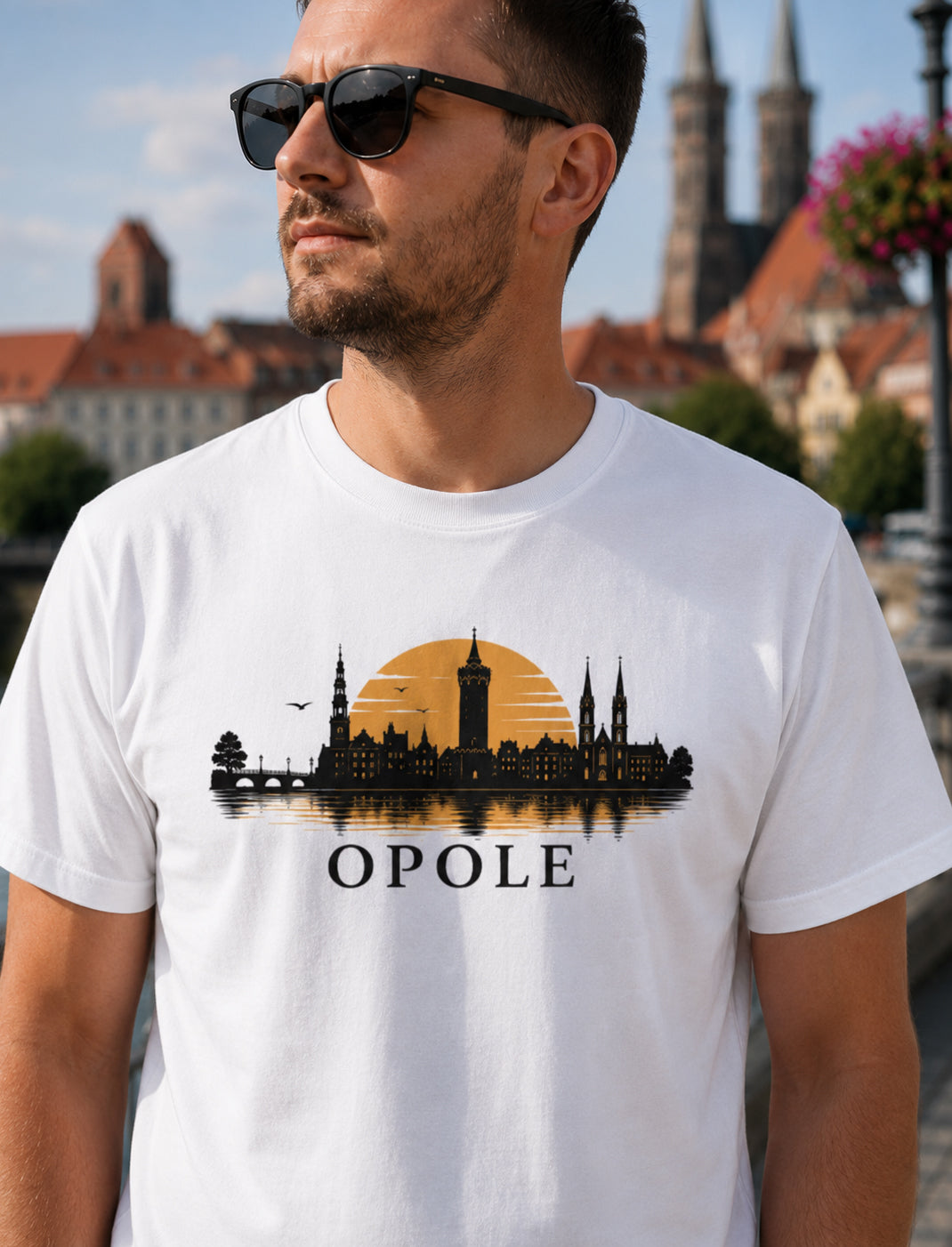 Opole Sunset Skyline Polish City Unisex T-Shirt