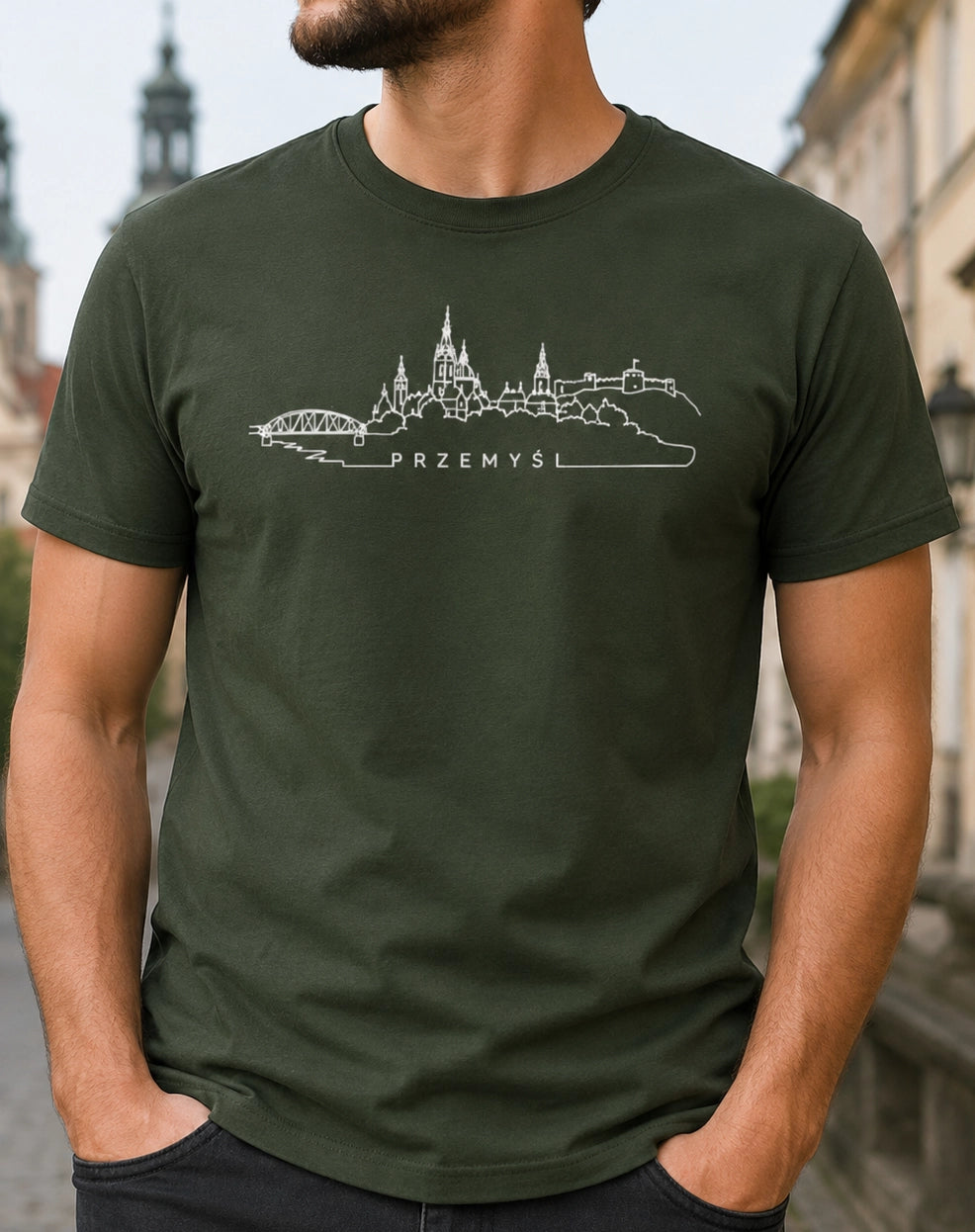 Przemyśl One-Line Skyline Polish City Unisex T-Shirt