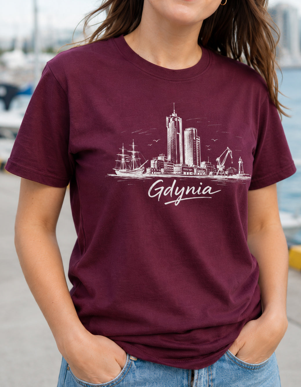 Gdynia Skyline Polish City Unisex T-Shirt