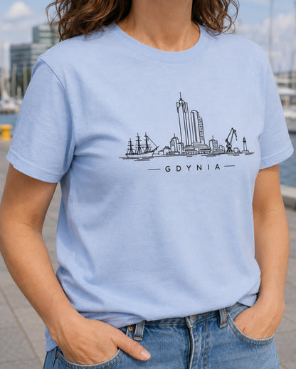 Gdynia Minimal Skyline Polish City Unisex T-Shirt