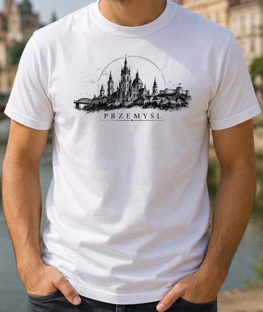 Przemyśl Sketch Skyline Polish City Unisex T-Shirt