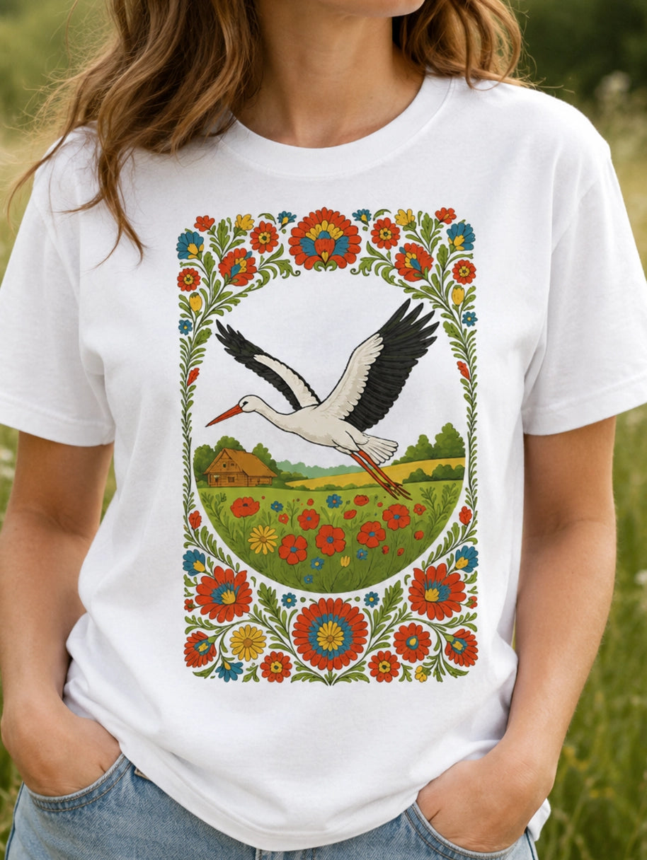 Slavic Stork Symbol Unisex T-Shirt