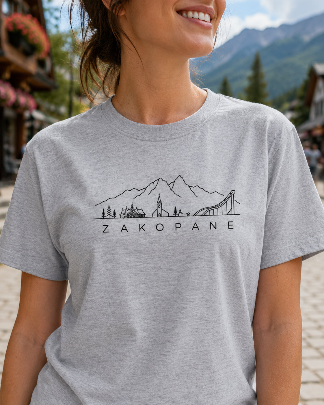 Zakopane Minimal Skyline Polish City Unisex T-Shirt