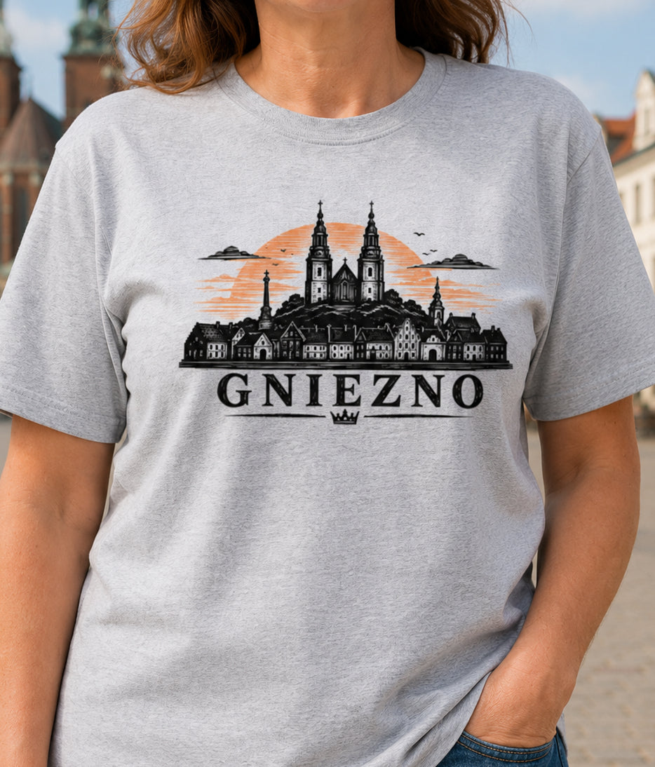 Gniezno Sunset Skyline Polish City Unisex T-Shirt