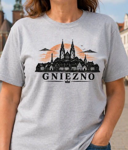Gniezno Sunset Skyline Polish City Unisex T-Shirt