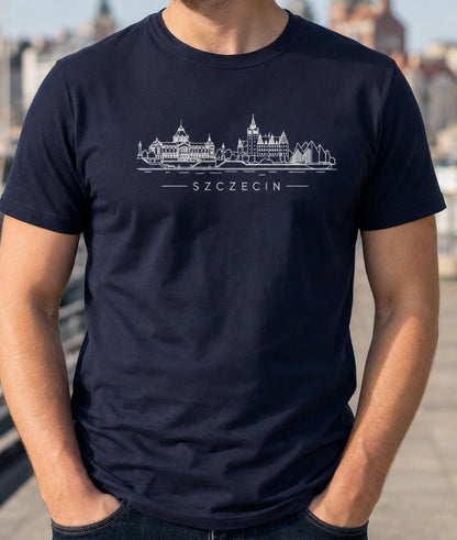 Szczecin Minimal Skyline Polish City Unisex T-Shirt