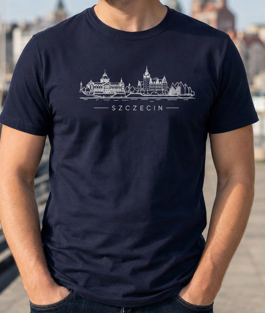 Szczecin Minimal Skyline Polish City Unisex T-Shirt