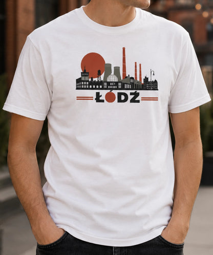 Łódź PRL Industrial Skyline Polish City Unisex T-Shirt
