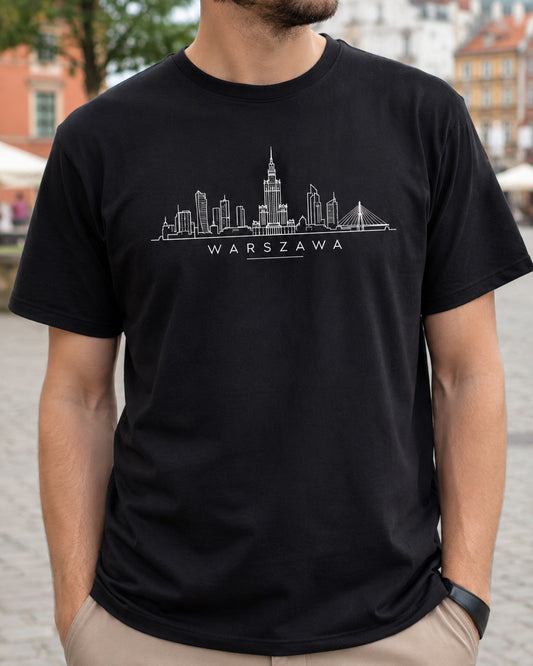 Warszawa Minimal Skyline Polish City Unisex T-Shirt