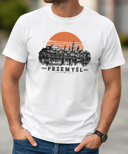 Przemyśl Sunset Skyline Polish City Unisex T-Shirt
