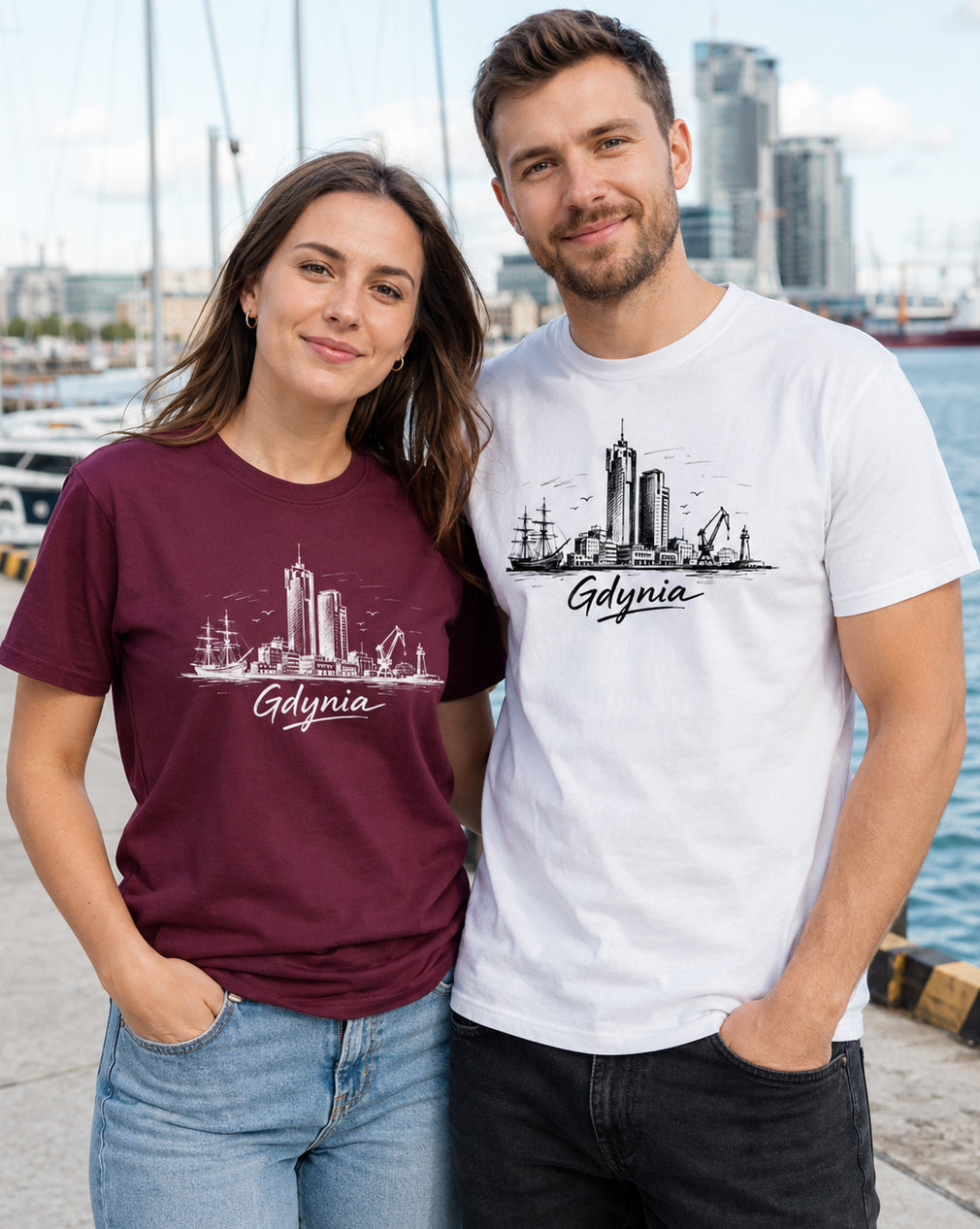 Gdynia Skyline Polish City Unisex T-Shirt