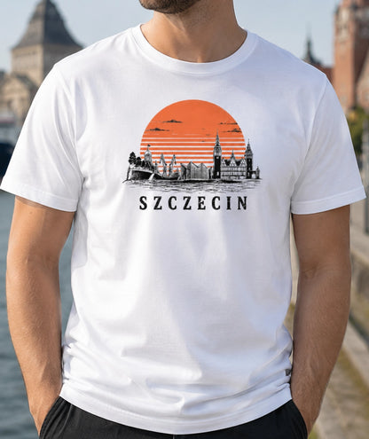 Szczecin Sunset Skyline Polish City Unisex T-Shirt