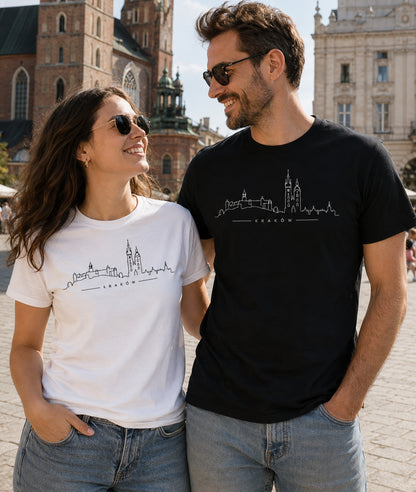 Kraków Minimal Skyline Polish City Unisex T-Shirt