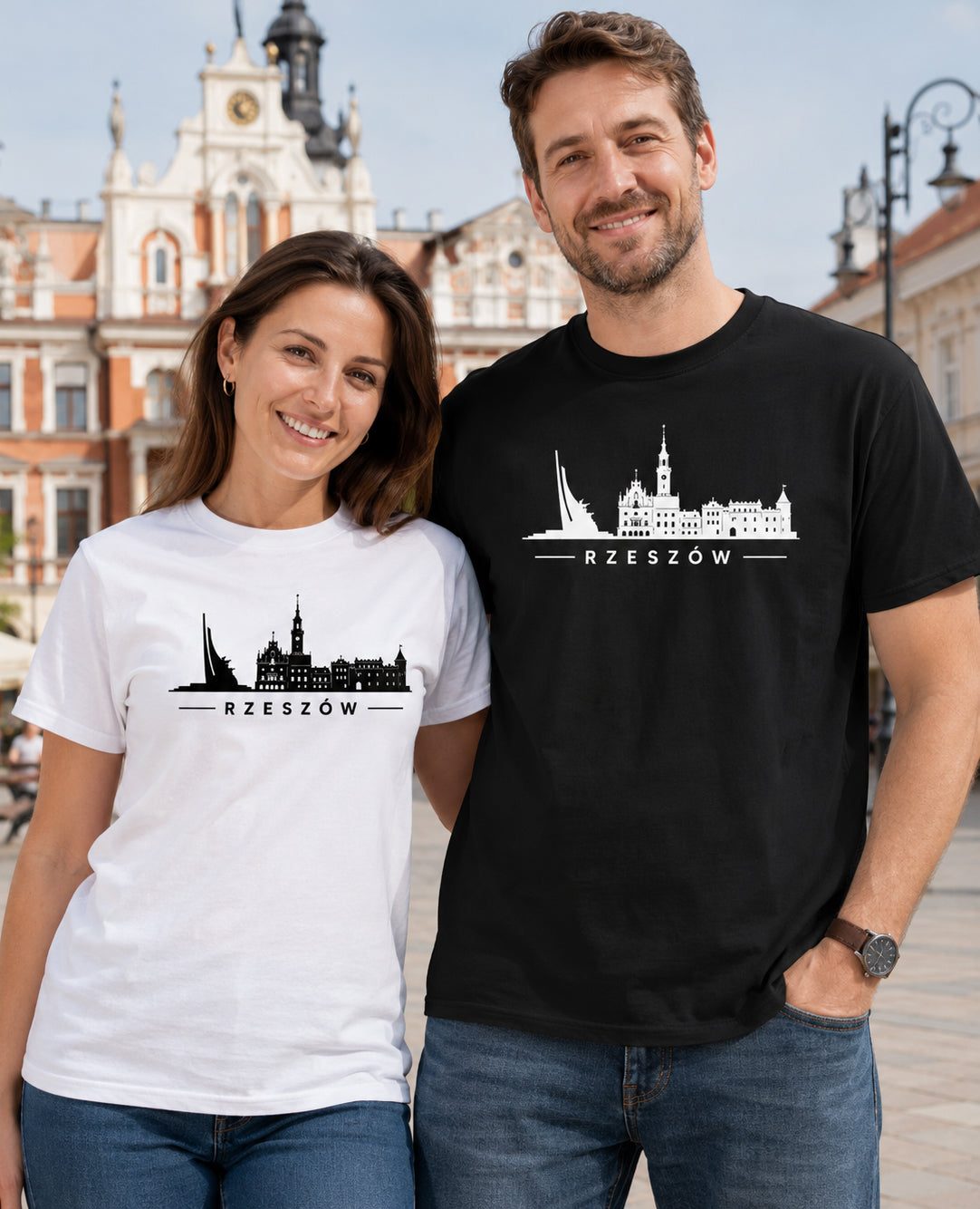 Rzeszów Minimal Skyline Polish City Unisex T-Shirt
