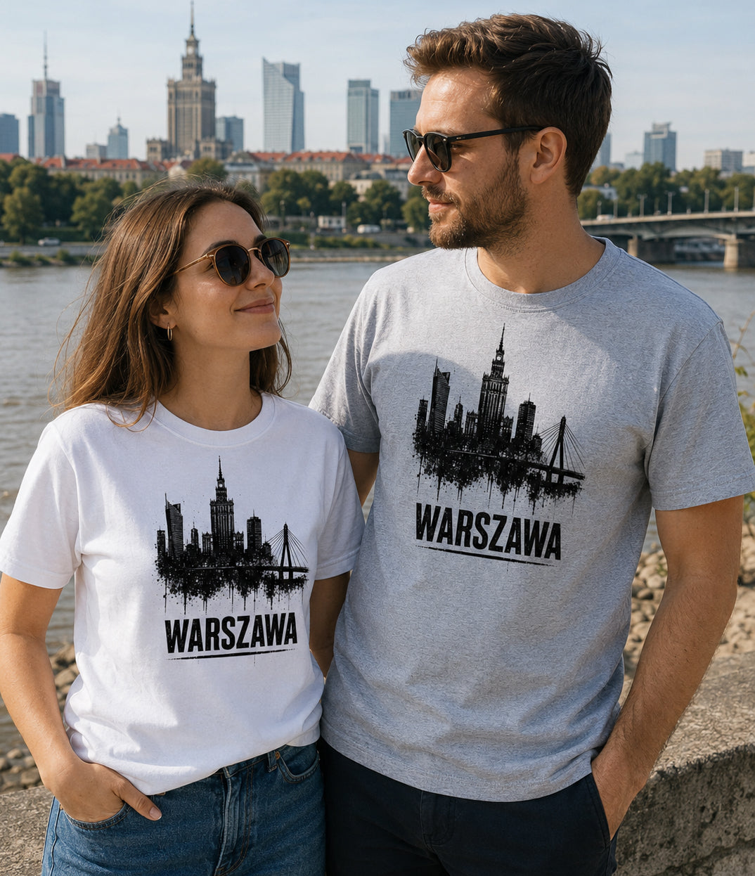 Warszawa Ink Skyline Polish City Unisex T-Shirt