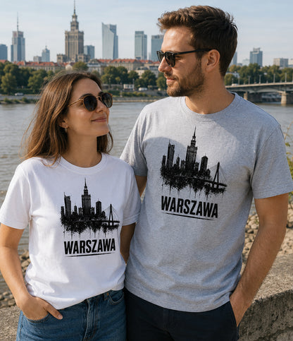Warszawa Ink Skyline Polish City Unisex T-Shirt