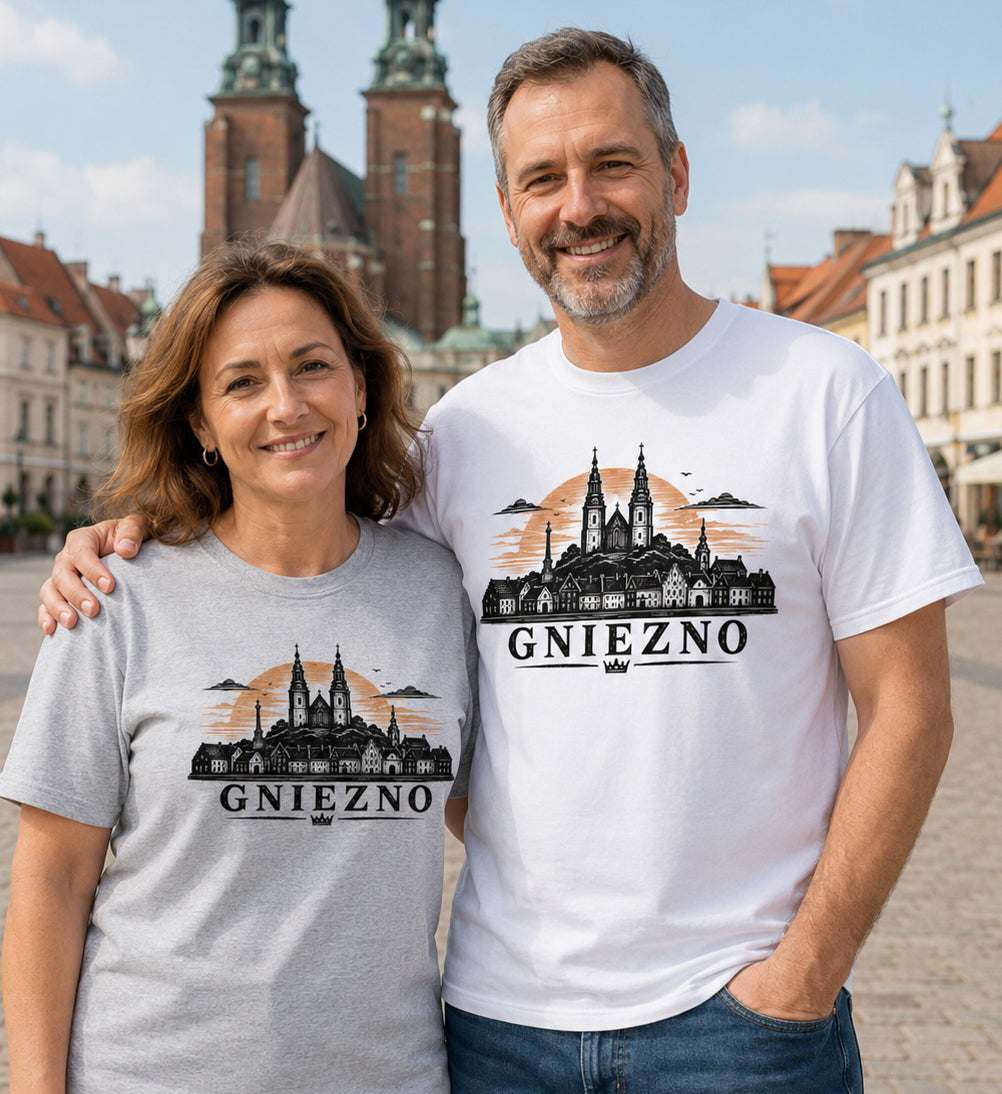 Gniezno Sunset Skyline Polish City Unisex T-Shirt